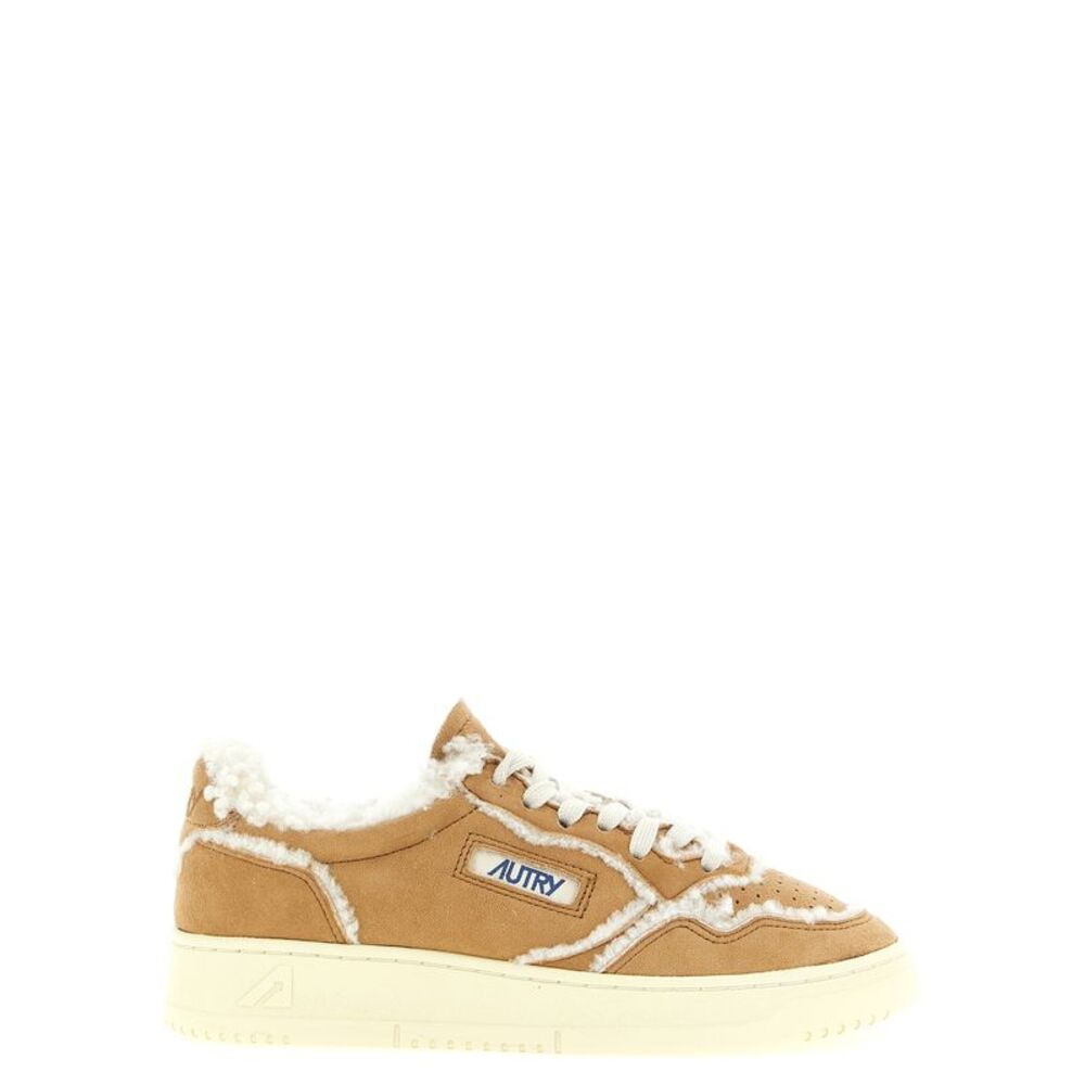 Autry Brown Lambskin Low Top Women's Sneakers